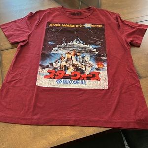 Star Wars The Saga Continues Empire Strikes Back Asian Licensed Adult Shirt Red